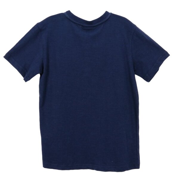 CR Sports Boys Navy Blue Henley T-Shirt Size 7 With Pocket & Buttons Pullover - Picture 2 of 3
